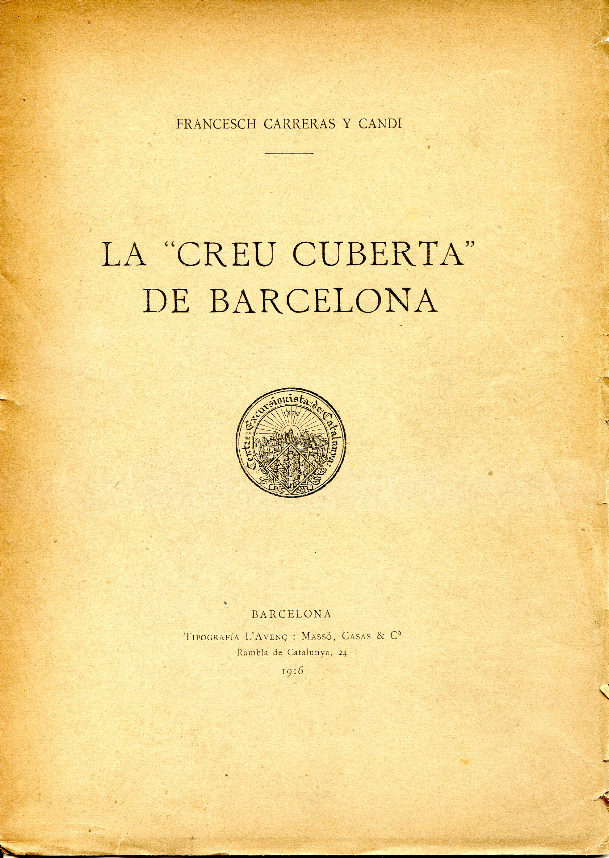 "Creu Cuberta" de Barcelona, La - Portada